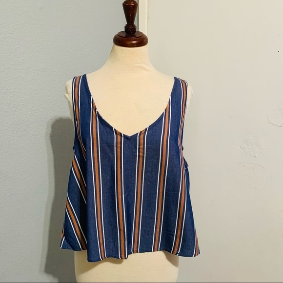 Salt Water Luxe Indigo Stripped Summer Women Top Size Small - Picture 13 of 15